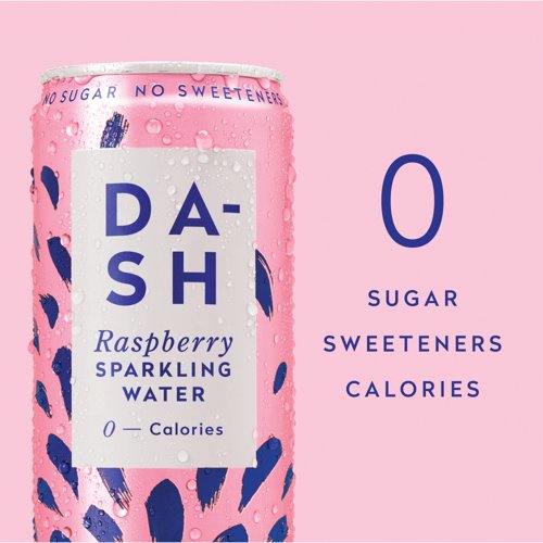 Dash Water Sparkling Water Raspberry 330ml Can PK12