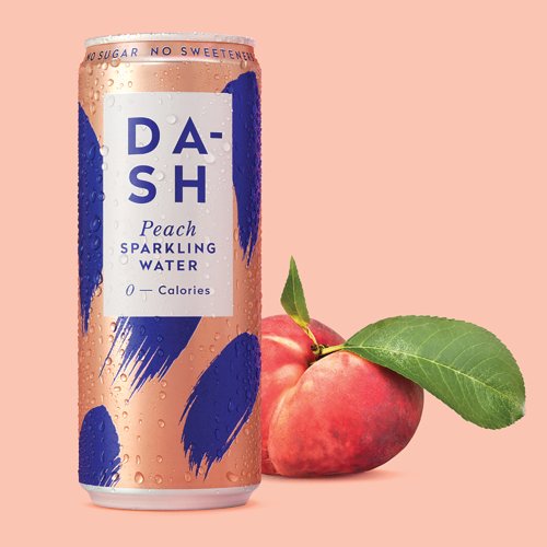 Dash Water Sparkling Water Peach 330ml Cans PK12