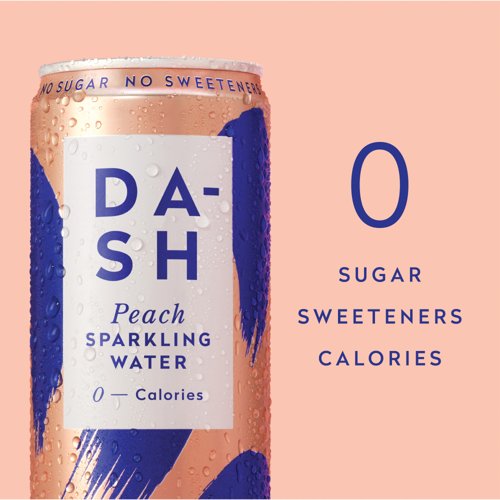 Dash Water Sparkling Water Peach 330ml Cans PK12