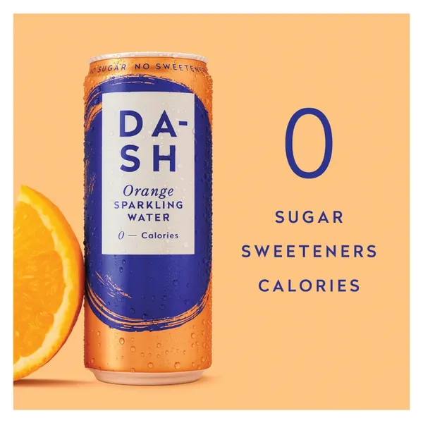 Dash Water Sparkling Water Orange 330ml Cans PK12