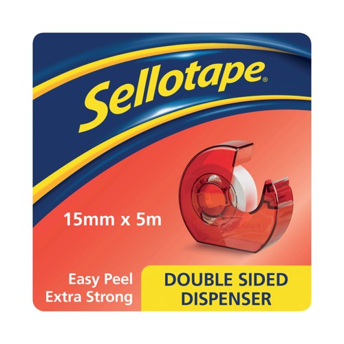 Sellotape Double Sided Tape 15mm x 5m with Dispenser