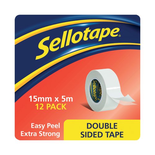 Sellotape Double Sided Tape 15mm x 5m PK12