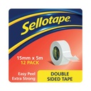 Sellotape Double Sided Tape 15mm x 5m PK12