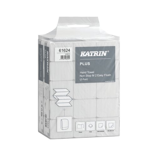 Katrin Plus Hand Towel EasyFlush M2 White 3ply PK2400