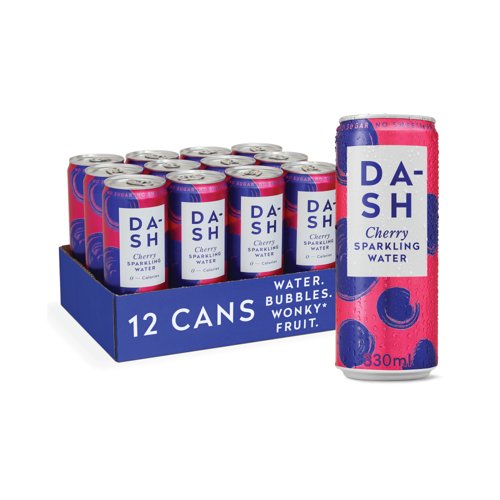 Dash Water Sparkling Water Cherry 330ml Cans PK12