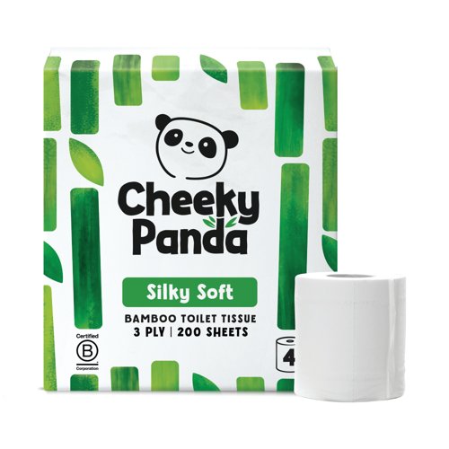 [CPD63025] Cheeky Panda Silky Soft 3ply Toilet Rolls PK24