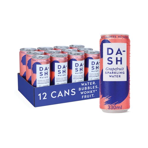 [DSH73073] Dash Water Sparkling Water Grapefruit 330ml Cans PK12