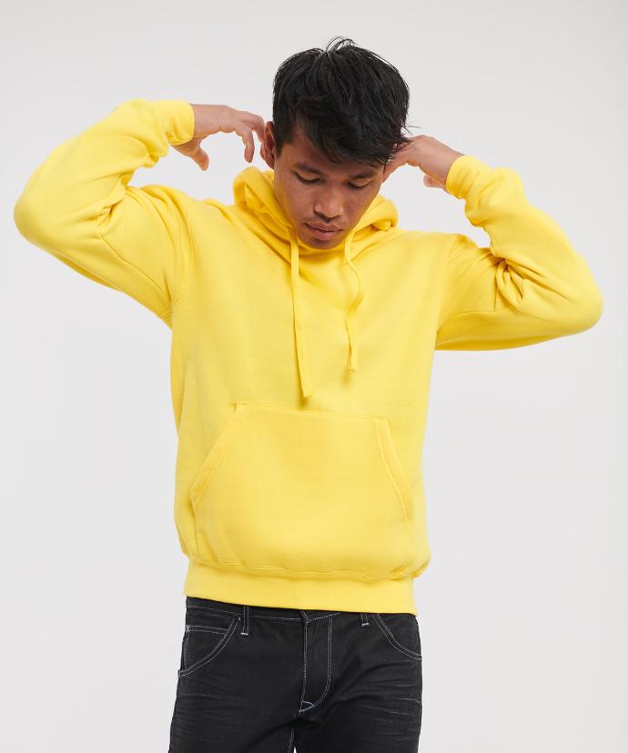 Russell 575M Hoodie in Yellow | Regular Fit, Ringspun Cotton Hoodie for Print or Embroidery