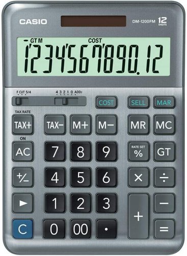 Casio MS-120FM 12 Digit Desk Calculator Grey