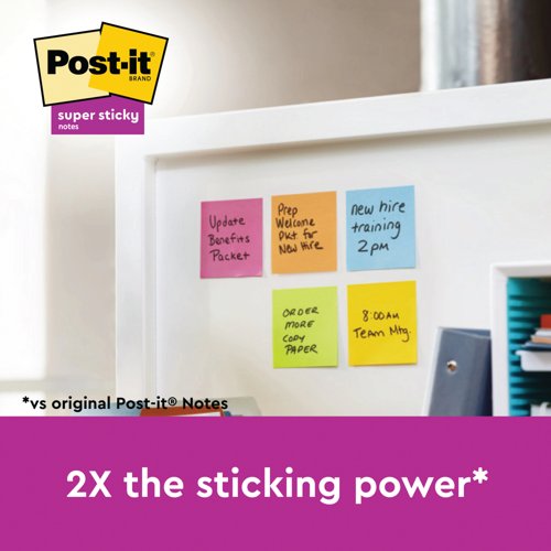 Post-it Super Sticky Notes 76x76mm Carnival PK6