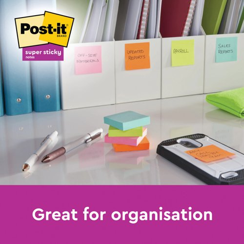 Post-it Super Sticky Notes 76x76mm Carnival PK6