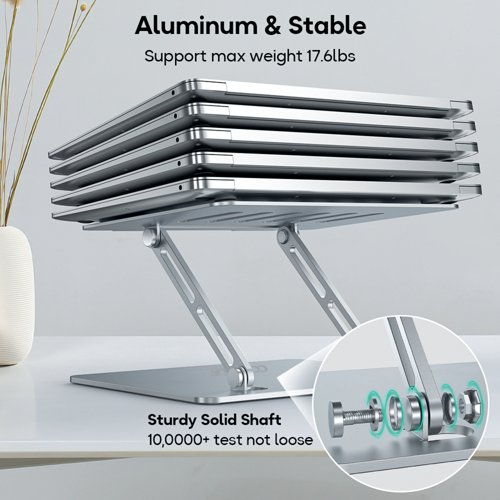 Contour Ergonomics Adjustable Aluminium Laptop Stand Silver