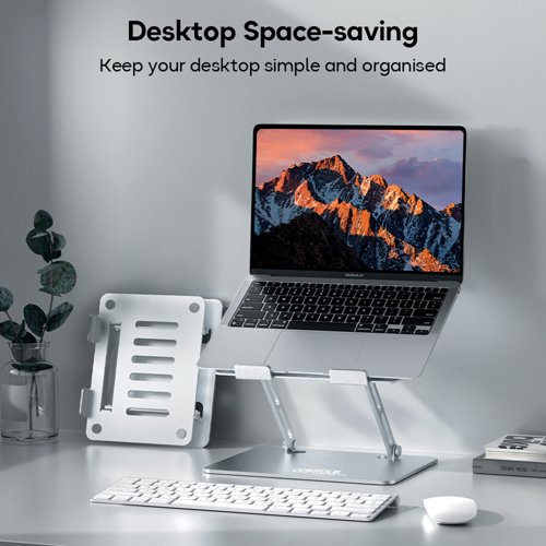 Contour Ergonomics Adjustable Aluminium Laptop Stand Silver