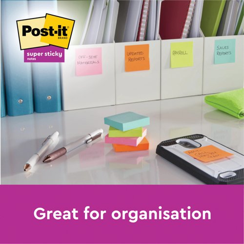 3M Post-it Super Sticky Oasis Colour 76x76mm PK5