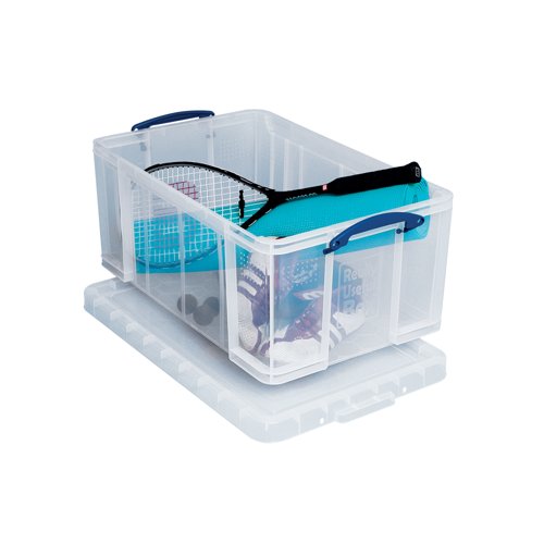 Really Useful 64L Plastic Storage Box W710xD440xH310mm Clear 64C