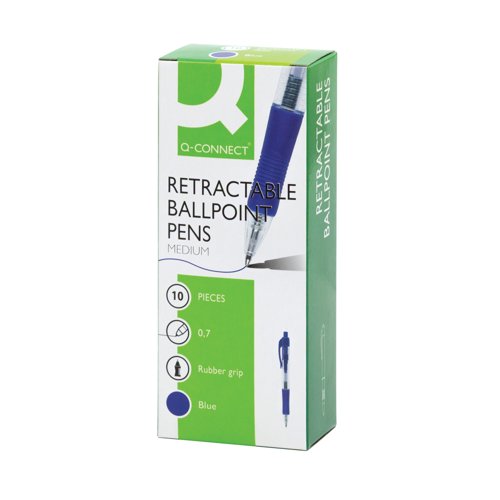 Q-Connect Retractable Ballpoint Pen Medium PK10