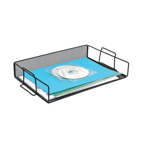 5 Star Mesh Letter Tray Stackable Wide F/S Black