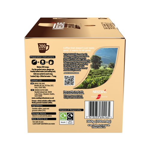 Nescafe Original Coffee One Cup Sachet Sticks PK200 (copy)