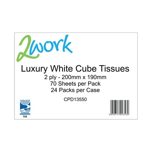 2Work Facial Tissues 2ply 70sh PK24