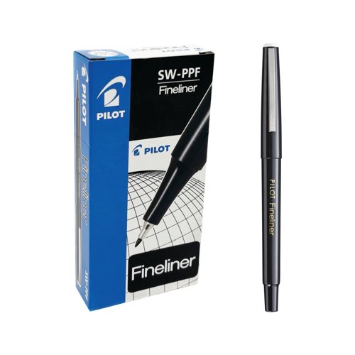 Pilot Fineliner Black Pens SWPP PK12