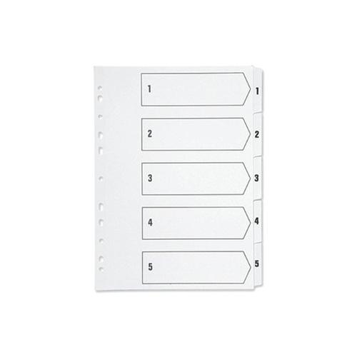 Q-Connect Index Multi Punched Dividers Polypropylene White A4 - All Types