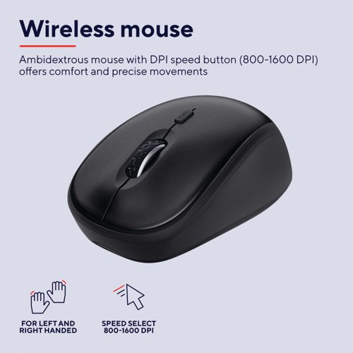 Trust TKM-360 Wireless Keyboard and Mouse Set Black
