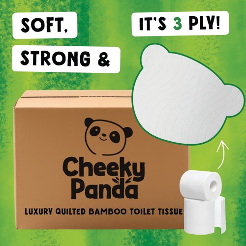 Cheeky Panda Professional 3-ply Bamboo Toilet Rolls Quilted PK36