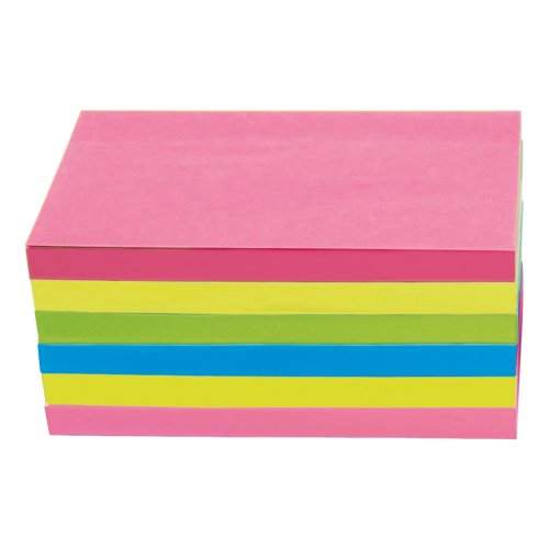 5 Star Sticky Notes Assorted Neon 76mm x 127mm PK6