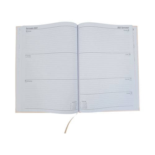 5 Star A4 Week to View Soft Beige 2027 Diary