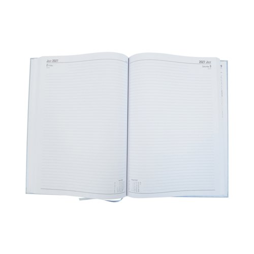 5 Star A4 Day Per Page Diary Silver/Grey 2027