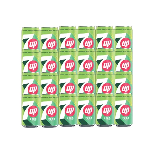 7up Zero Lemon & Lime 330ml Cans PK24