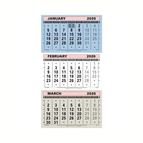 At-A-Glance 3 Monthly Wall Calendar 595mm x 300mm 2026