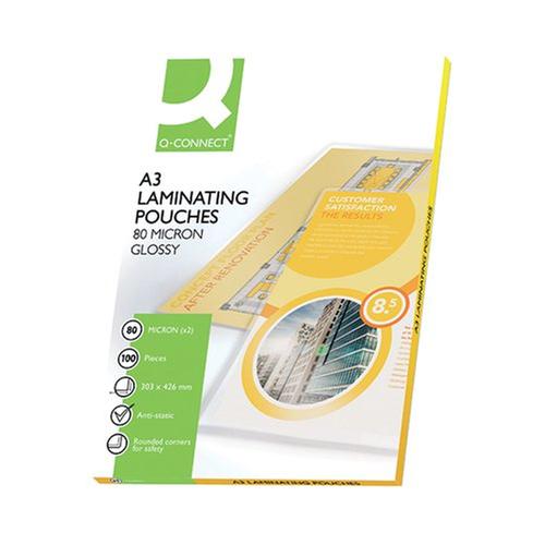 Q-Connect A3 160 Micron Laminating Pouches PK100