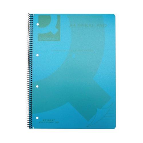 Q-Connect A4 Wirebind Notebooks Polypropylene Ruled/Margin 160pgs PK5