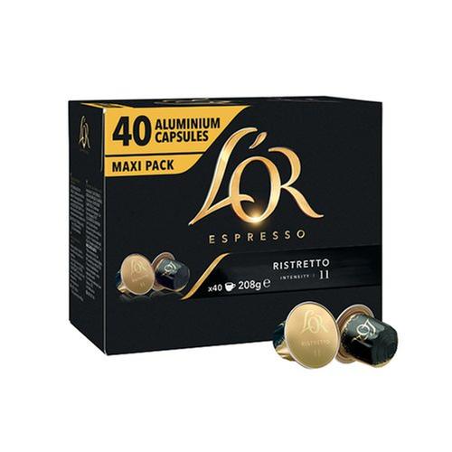 L'or for Nespresso Ristretto Coffee Pods Intensity 11 PK40