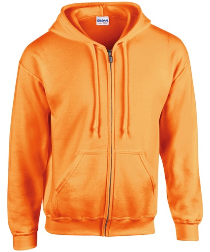 Gildan Heavy Blend Full Zip Hooded Sweatshirt GD058 Safety Orange