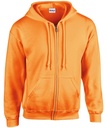 Gildan Heavy Blend Full Zip Hooded Sweatshirt GD058 Safety Orange