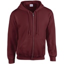 Gildan Heavy Blend Full Zip Hooded Sweatshirt GD058 Maroon