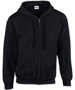 Gildan Heavy Blend Full Zip Hooded Sweatshirt GD058 Black
