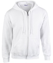Gildan Heavy Blend Full Zip Hooded Sweatshirt GD058 White