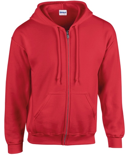 Gildan Heavy Blend Full Zip Hooded Sweatshirt GD058 Red