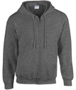 Gildan Heavy Blend Full Zip Hooded Sweatshirt GD058 Dark Heather Grey