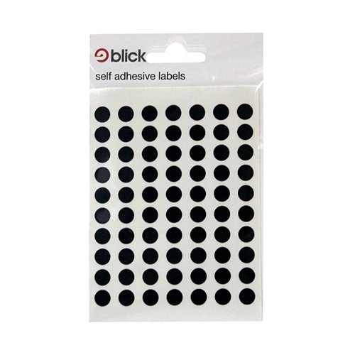 Blick Coloured Labels Round 8mm PK20 x 490 (9800 Labels)