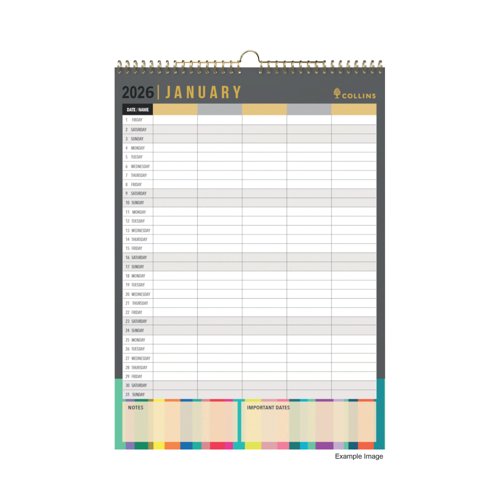 Collins A3 Wall Calendar Edge 2026