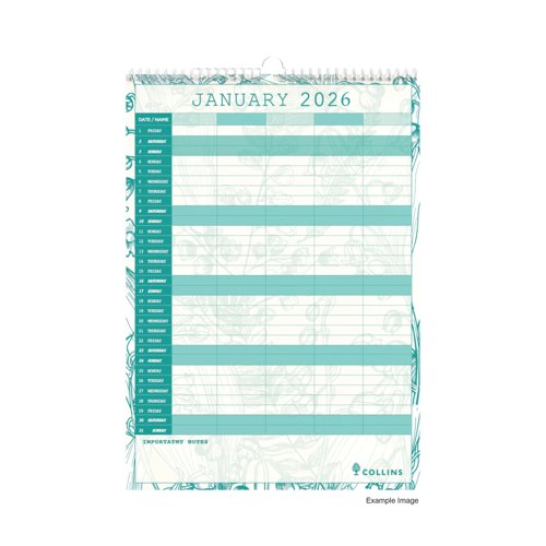 Collins A3 Wall Calendar Tara 2026