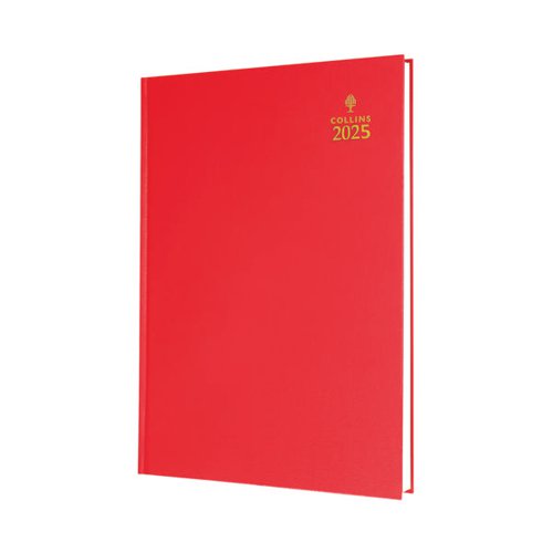 Collins A5 Desk Diary Day Per Page Red 2026