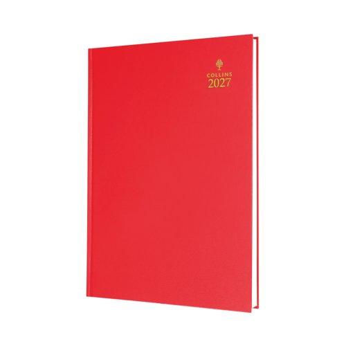 Collins A5 Desk Diary Week To View Red 2027