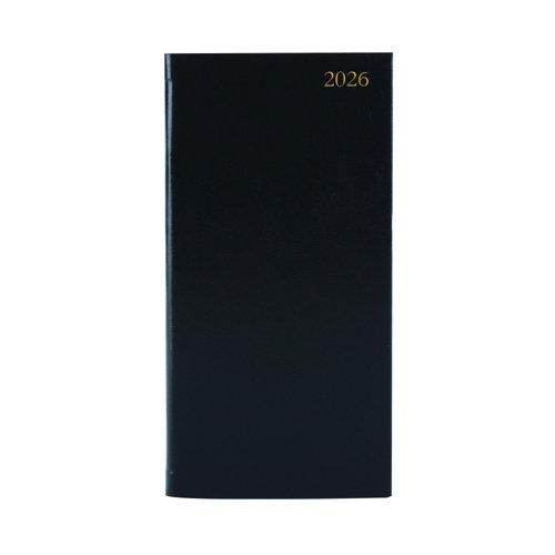 Q-Connect Pocket Slim Diary Week to View Black 2026