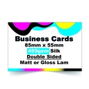 Business Cards, Double Sided, 450gsm Silk, Gloss or Matt Lamination