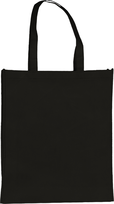Cotton Shopper Tote Bag 100% Recycled Long Handled Black